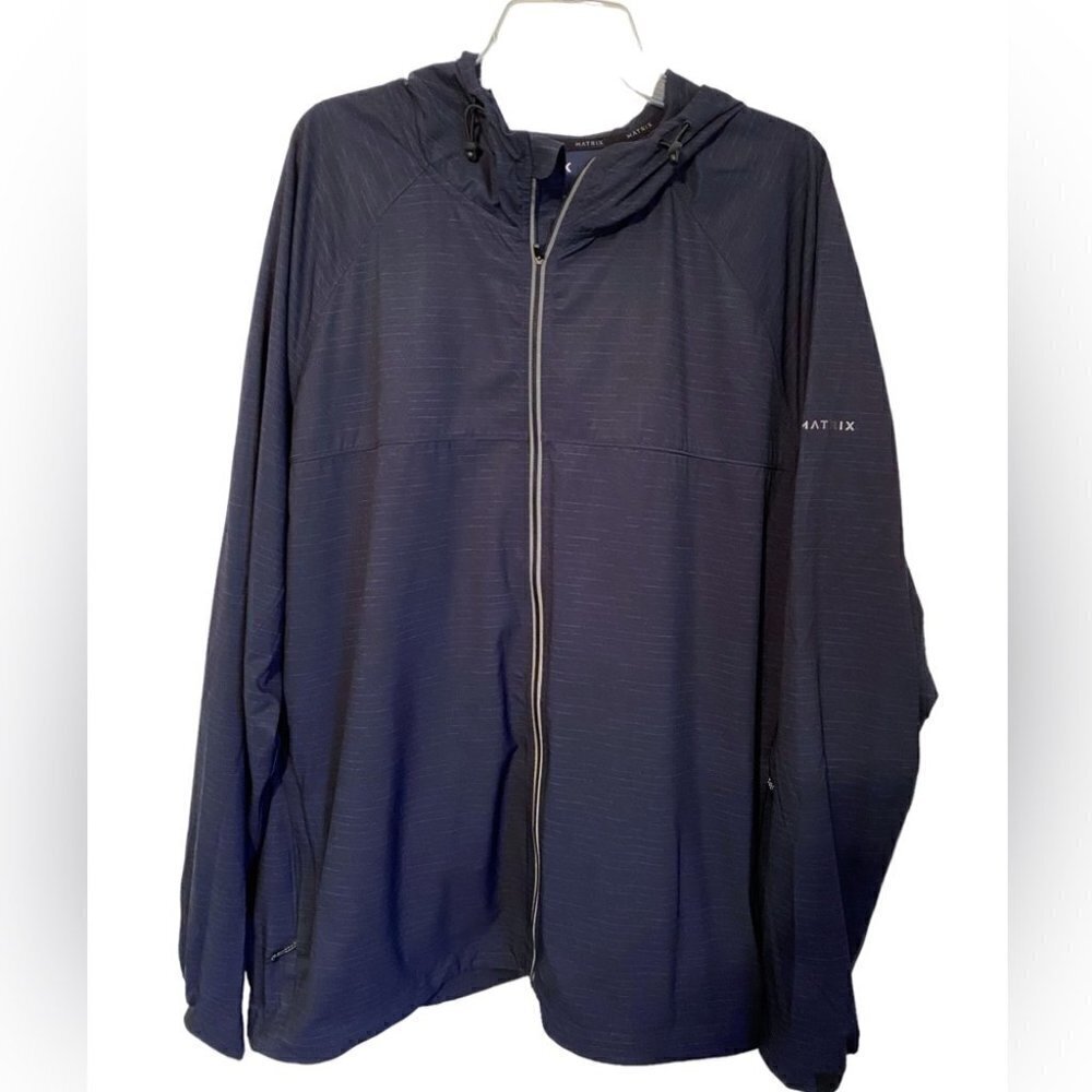 Matrix Navy Blue  Full Zip Windbreaker Mens 2XL